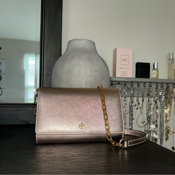 NEW Tory Burch Emerson Chain Wallet Crossbody Shoulder Bag - Rose Gold - Picture 5 of 12